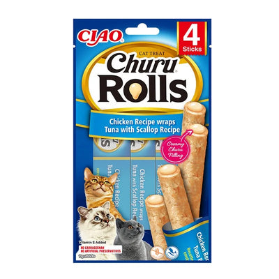 Churu Cat Rolls 732 Chicken Tuna Scallop 4pcs
