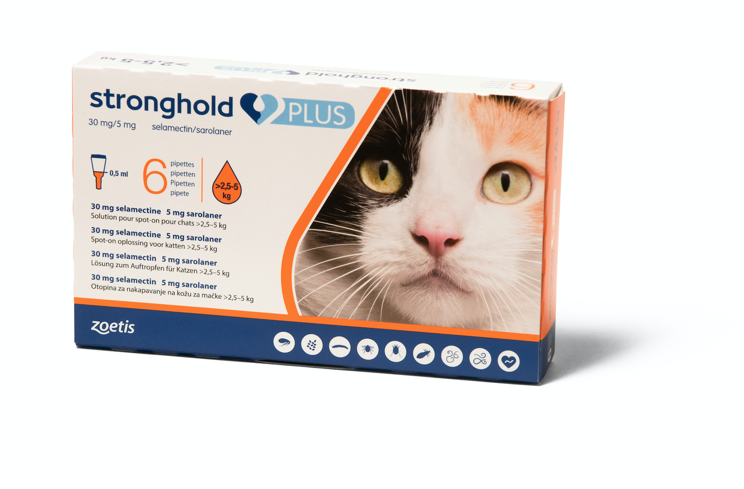 Zoetis Stronghold Plus >2.5kg 5kg 6 Pipettes