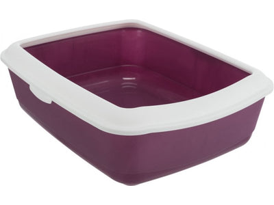 Trixie Cat Litter Tray With Rim 37x47cm Berry/White