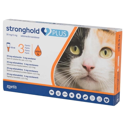 Zoetis Stronghold Plus >2.5kg 5kg 3 Pipettes