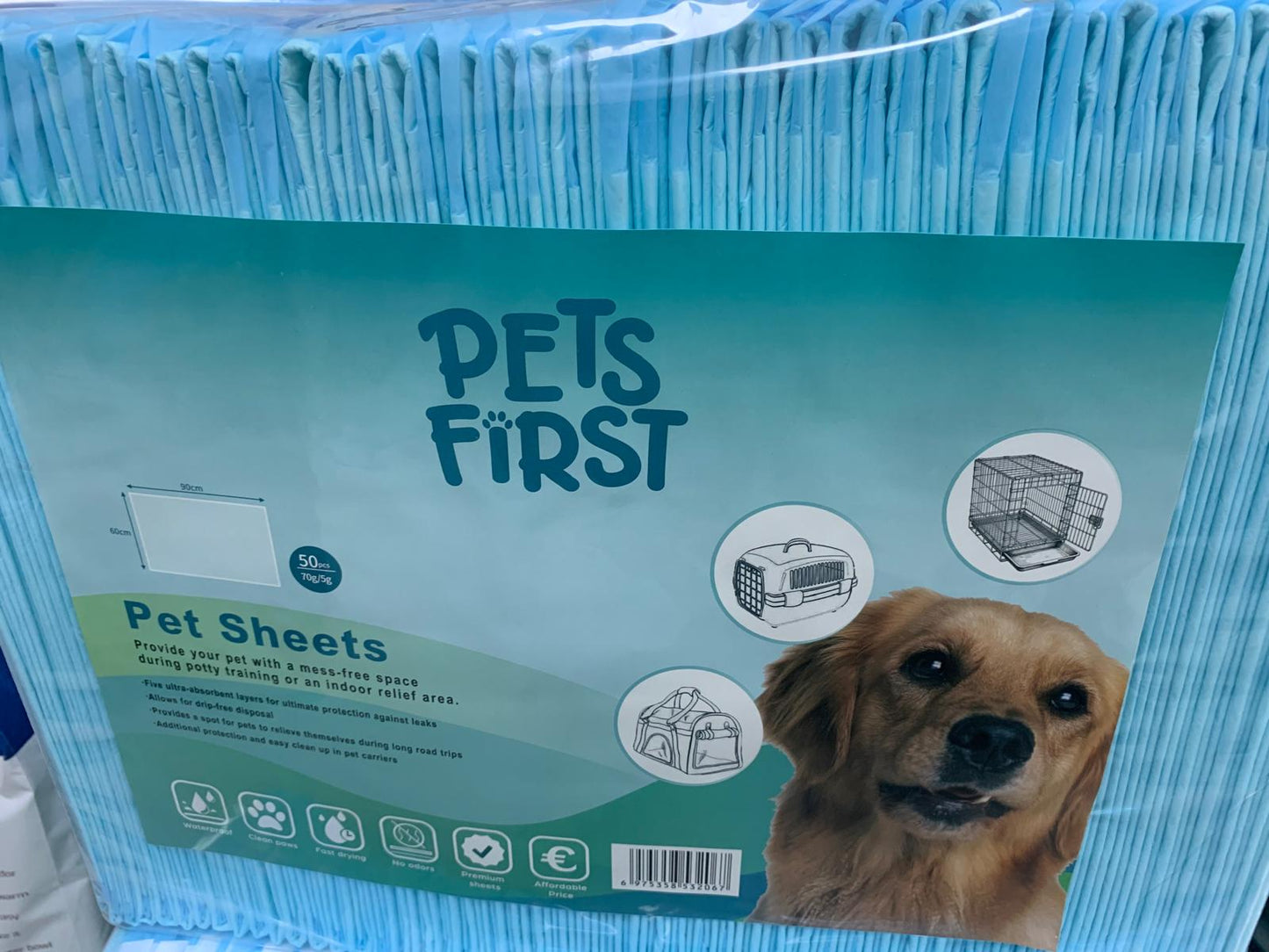 Pets First Pet Sheets 50 Pieces 70G/5G 60X90cm