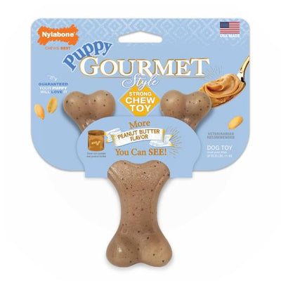 Nylabone Puppy Gourmet Wishbone Small Peanut Butter