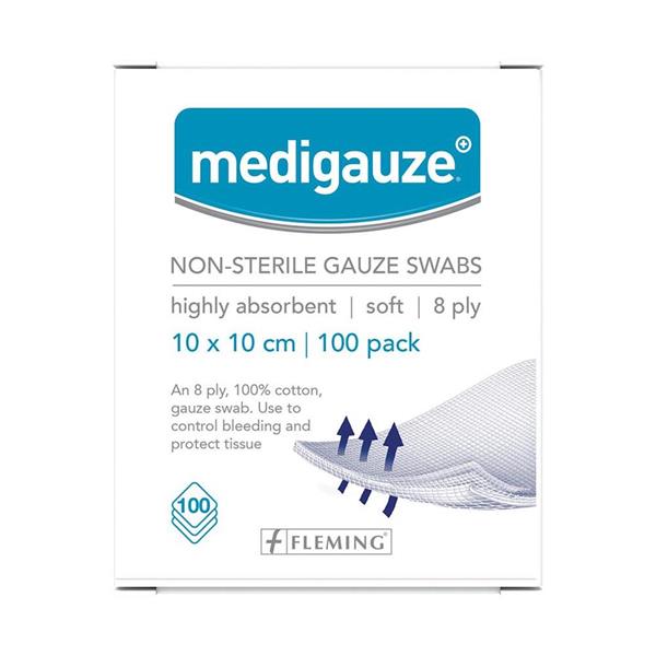 Fleming Medigauze Gauze Swabs 10cmx10cm by 100pcs