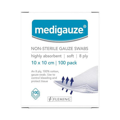Fleming Medigauze Gauze Swabs 10cmx10cm by 100pcs