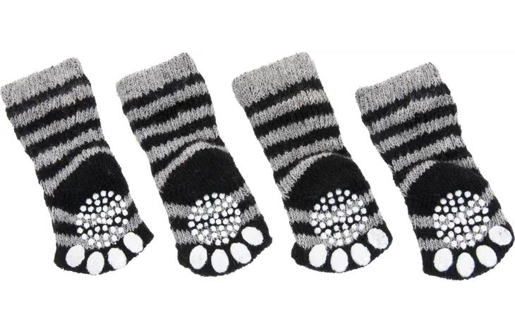 Flamingo Pet Socks XSmall Black/Gray 4pcs