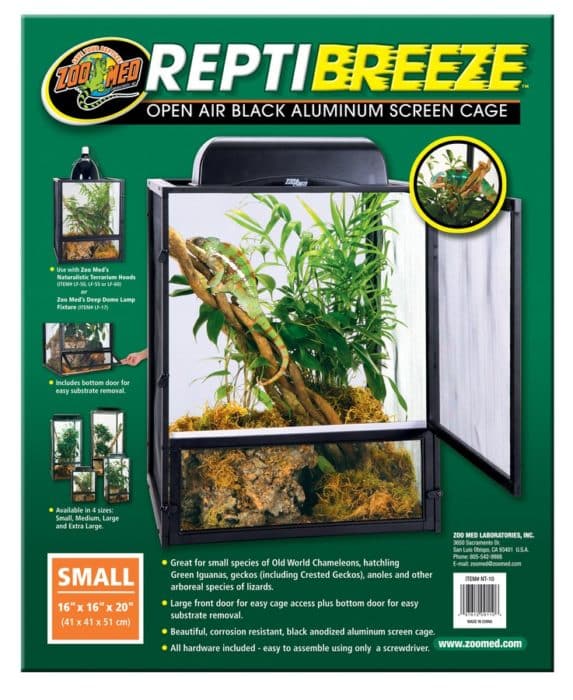 ZooMed ReptiBreeze Open-Air Terrarium With Aluminium Screen Cage.