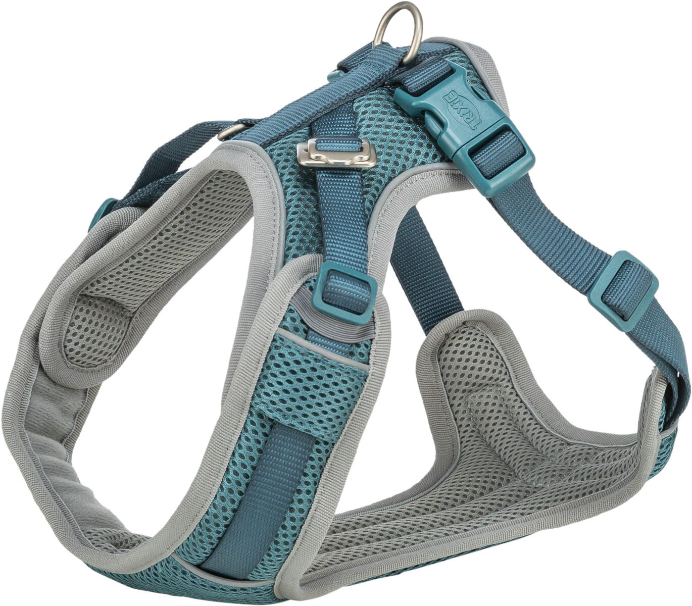 Trixie Premium Flex Mesh Harness Wide Fit M:58-80cm/20mm, Petrol.