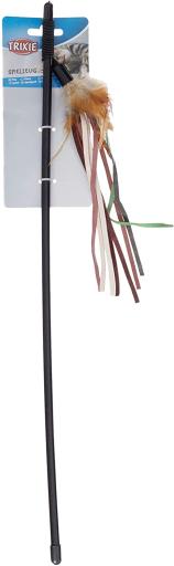 Trixie Playing Rod With Leather Straps & Feathers 50cm