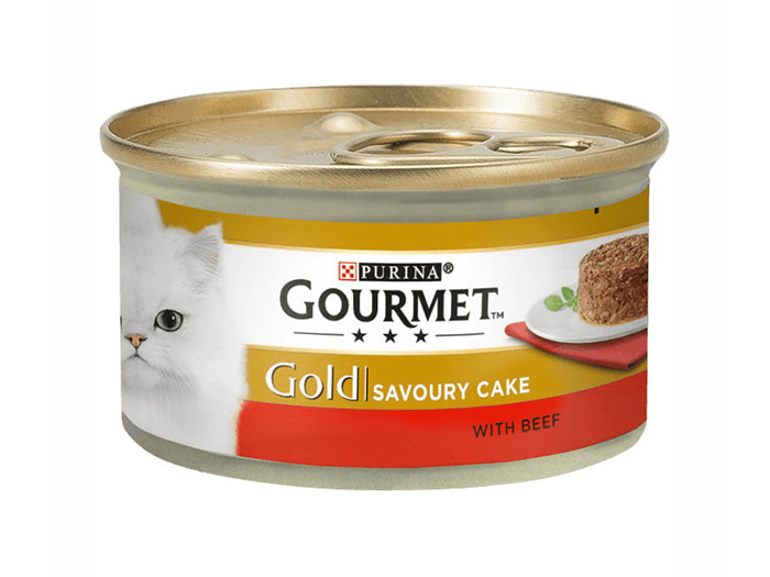 Purina Cat Gourmet Gold Savoury Cake Beef 85gr