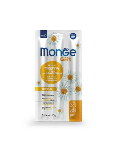 Monge Snack Kitten Soft Sticks Trout/Chamomile 15g