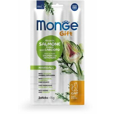 Monge Snack Cat Soft Sticks Hairball Salm/Artichoke 15g