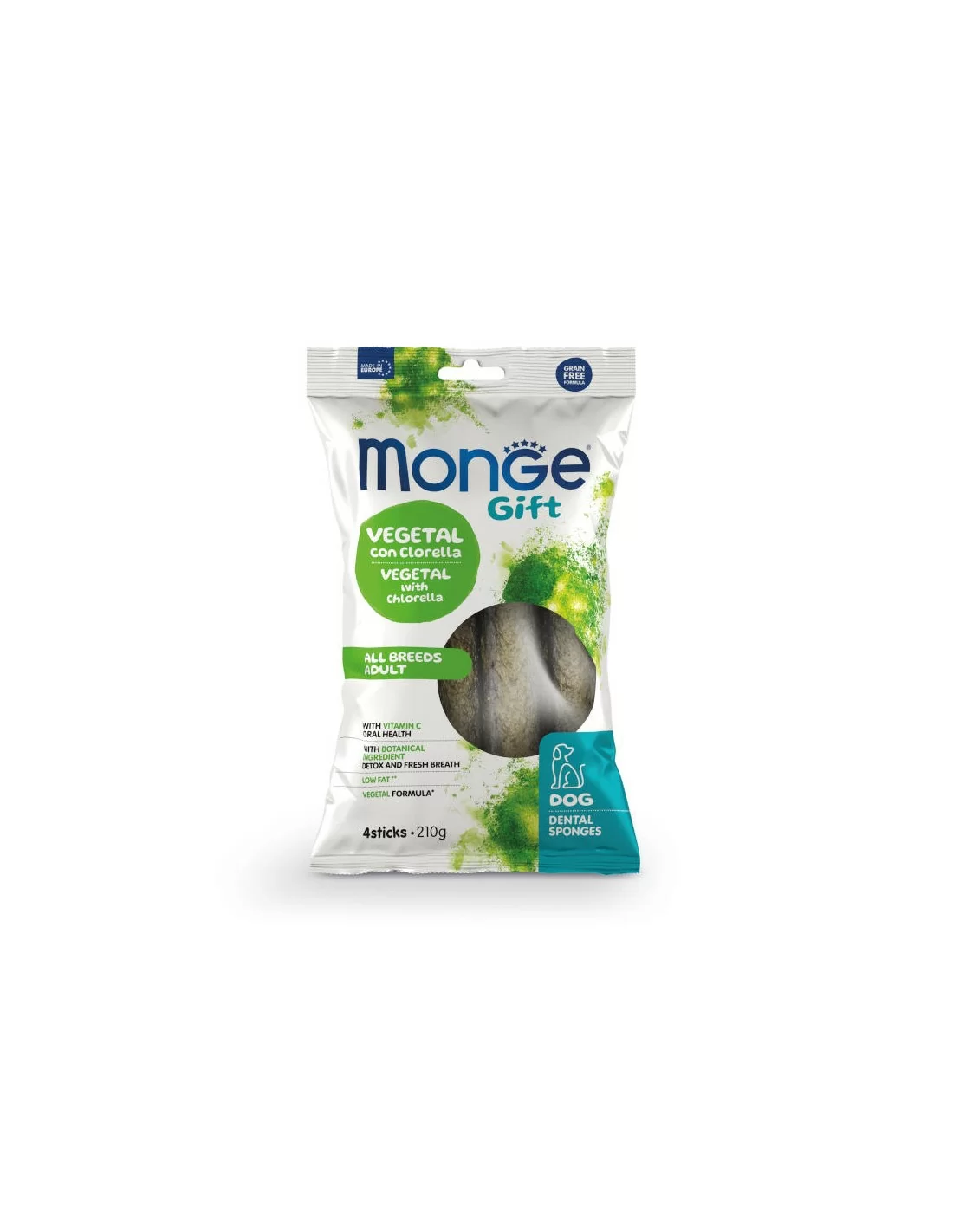 Monge Snack Dog Dent Sponge Veg/Chlorella/Ppmint 210g