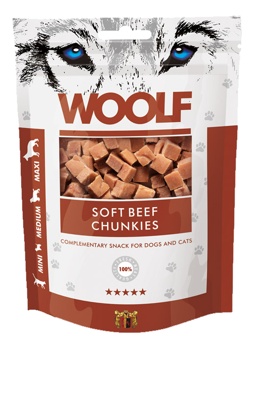 Woolf Snacks Soft Beef Chunkies 100g