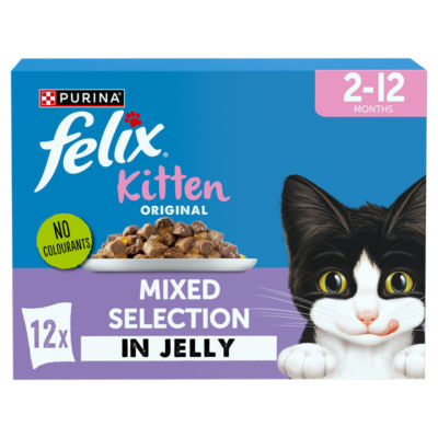 Purina Felix Kitten Original Mixed Selection In Jelly 12x85g
