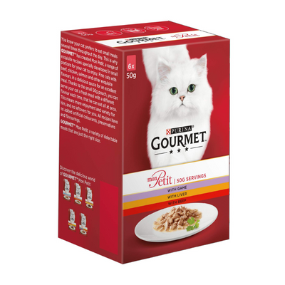 Purina Cat Gourmet Mon Petit Beef Liver Game 6x50gr