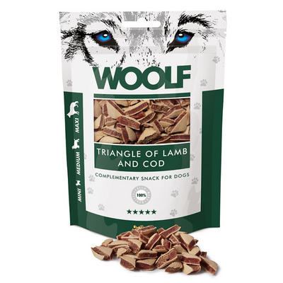Woolf Snacks Lamb And Cod Triangles 100g