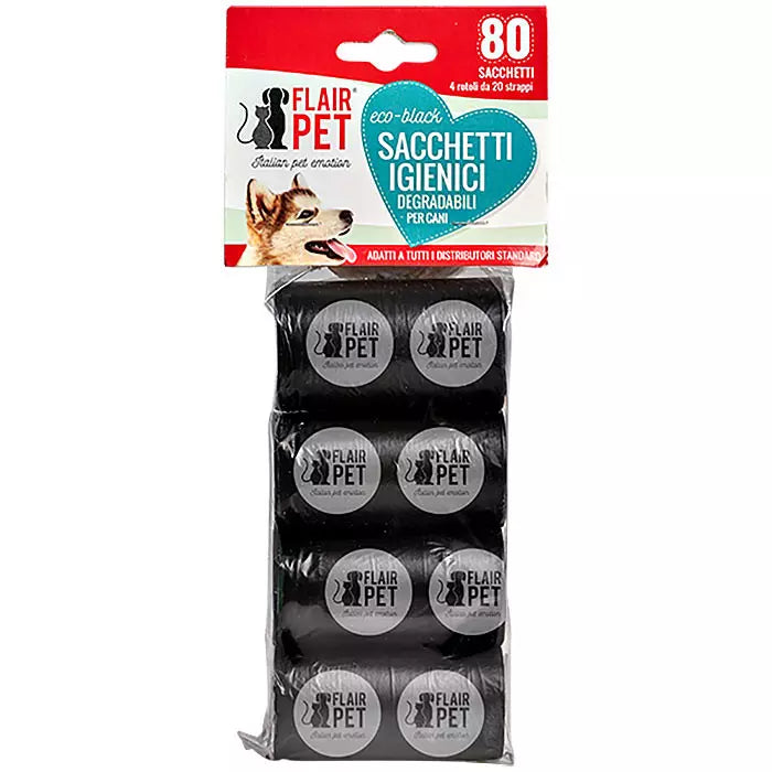 Flair Pet Poo Bags Black 4x20