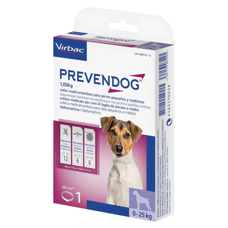 Virbac Prevendog Collar 1,056g, 60cm For Dogs 0-25Kg