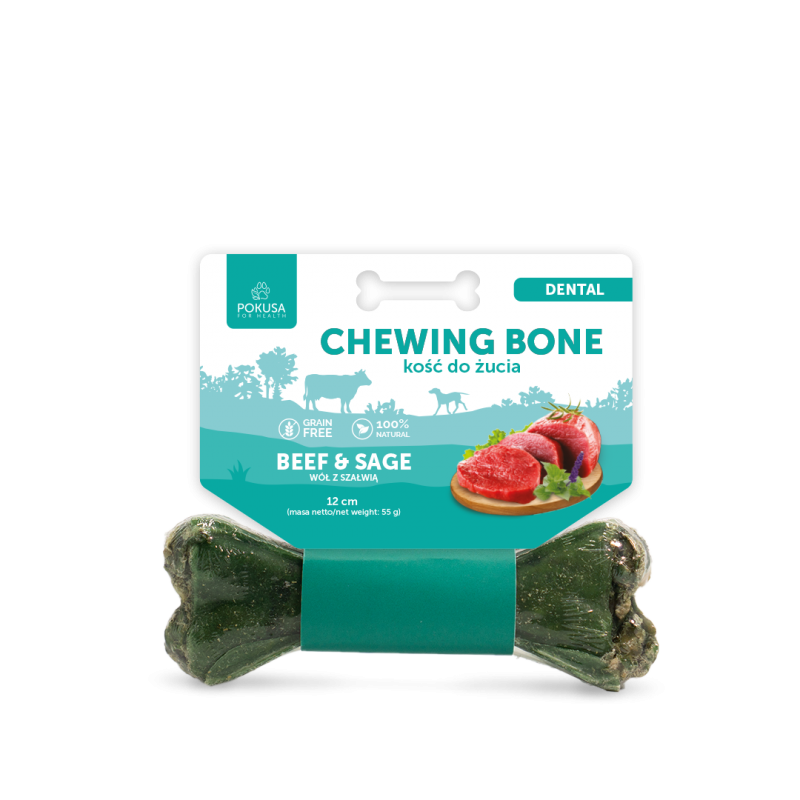 Pokusa Chewing Bone Dental Beef&Sage 12cm
