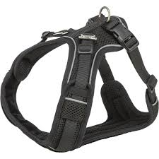 Trixie Premium Flex Mesh Harness Wide Fit M:58-80cm/20mm, Black.