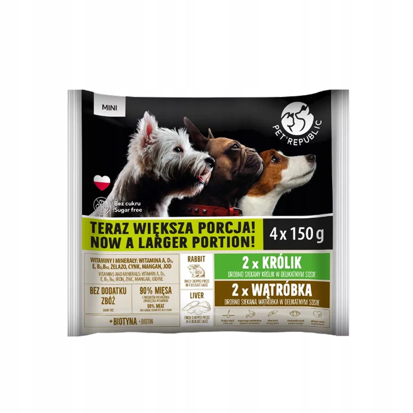 Pet Republic Dog Wet Food Rabbit & Liver 4x150g