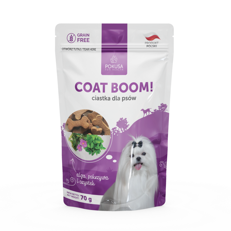 Pokusa Dog Biscuits Coat Boom 70g