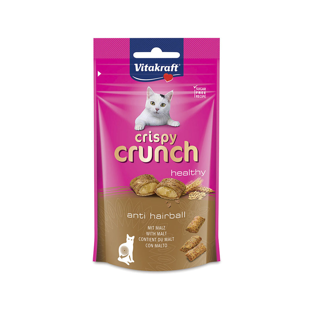 Vitakraft Cat Crispy Crunch Anti Hairball Malt Treats 60g.