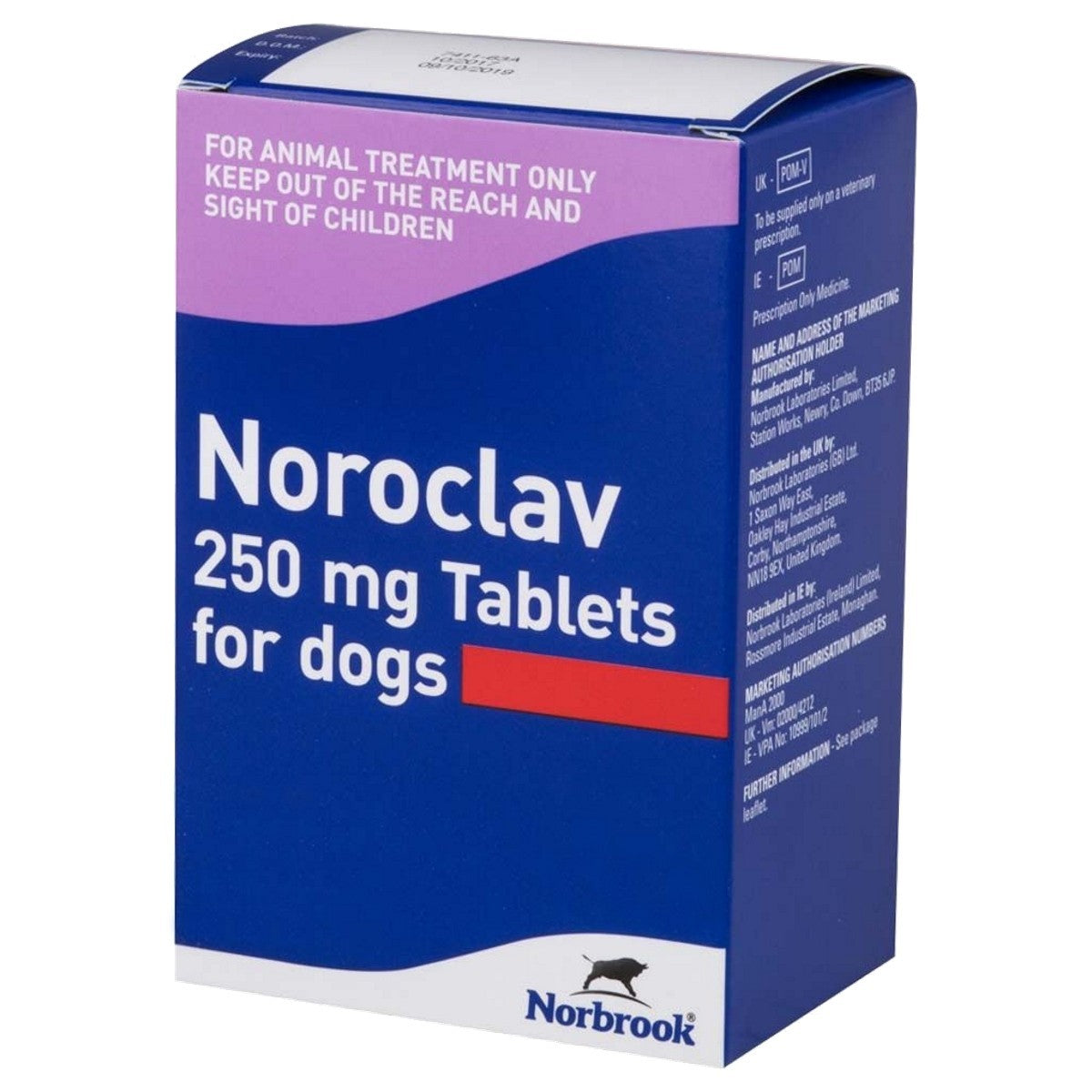 Norbrook Dog Noroclav 250mg Box 50 tabs