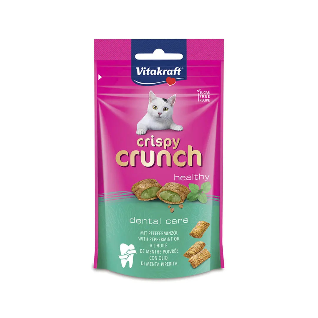 Vitakraft Cat Crispy Crunch Dental Peppermint Treats 60g.