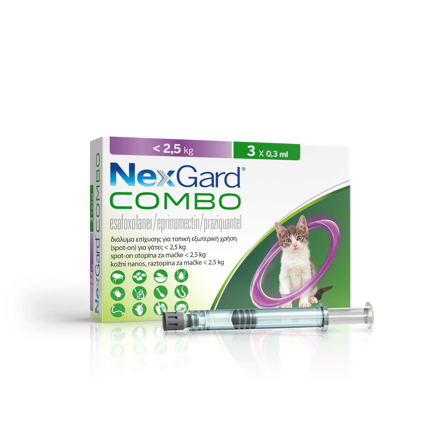 Boehringer Cat Nexgard Combo < 2.5kg 3 Applicators