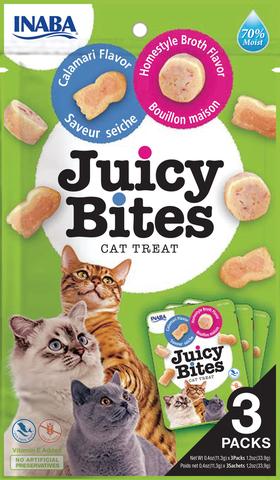 Juicy Bites Cat Treats 705 Homestyle & Calamari 3packs