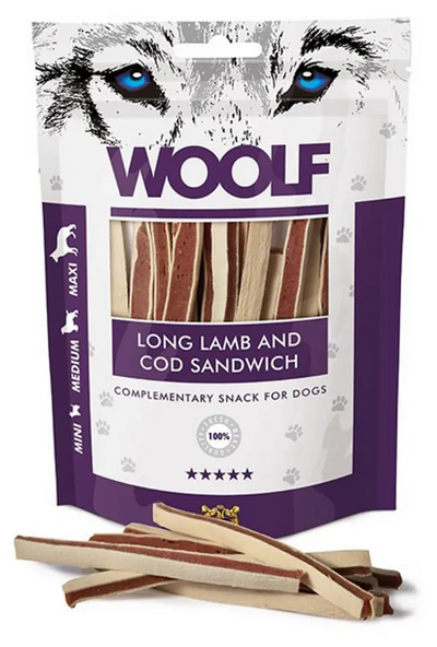 Woolf Snacks Long Lamb And Cod Sandwich 100g