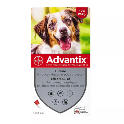 Bayer Dog Advantix 10-25Kg 4x2.5ml