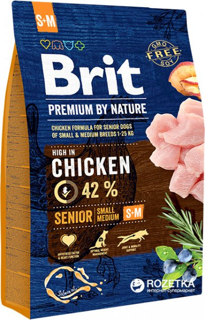 Brit Dog Nature Senior S-M 1-25kg Chicken 3Kg