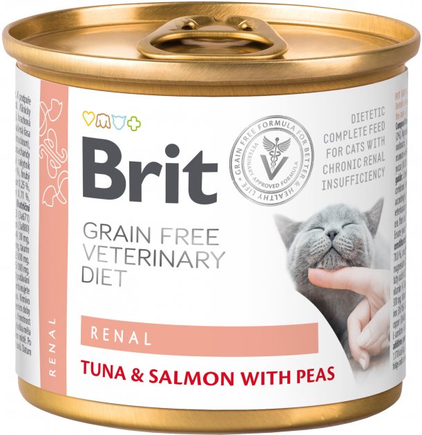 Brit Cat VD Renal Tuna Salmon & Pea Wet 200gr