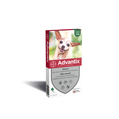 Bayer Dog Advantix 1.5-4Kg 4x0.4ml