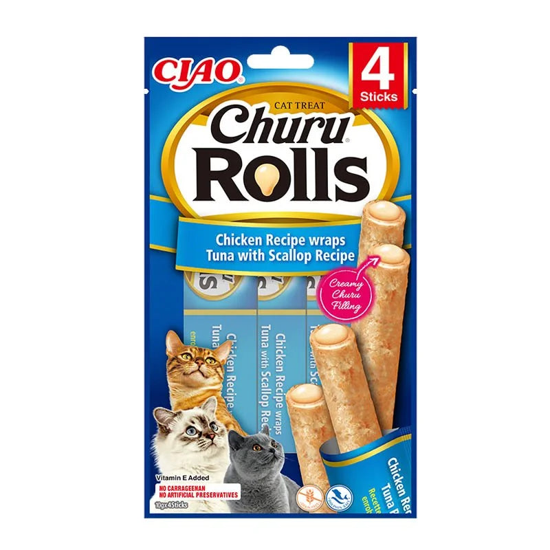 Churu Cat Rolls 732 Chicken Tuna Scallop 4pcs