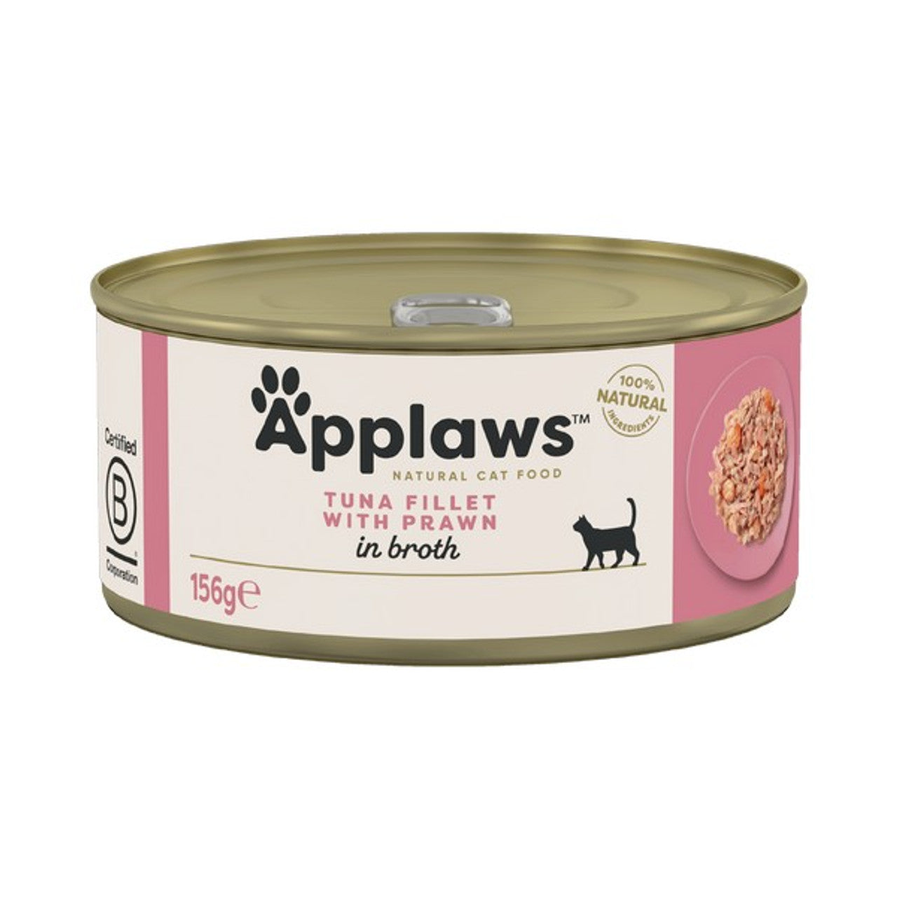 Applaws Cat Tin Tuna Fillet With Prawns In Broth 156g
