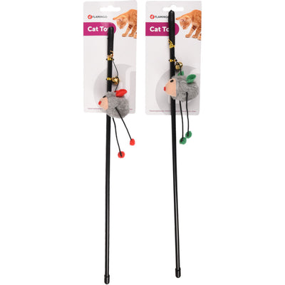 Flamingo Cat Rod With Mouse