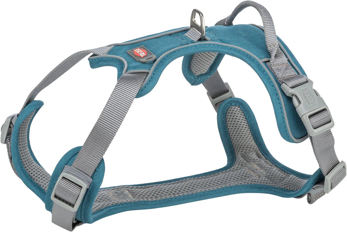 Trixie Premium Active Harness M-L 60-75cm/25mm Petrol.