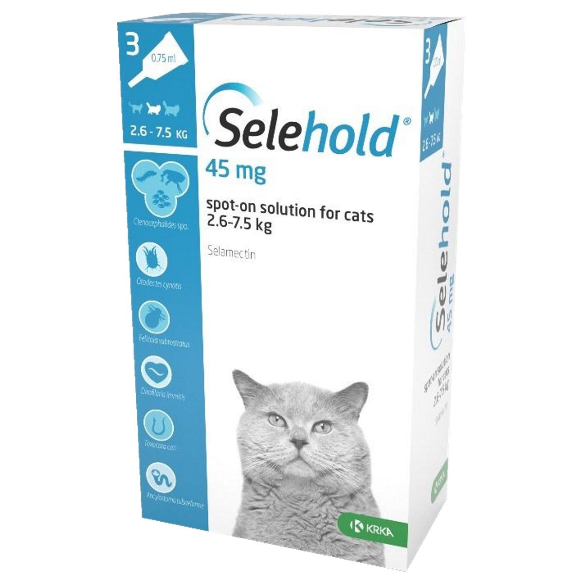 KRKA Selehold Cat 2.5kg-7.5kg x 3Tubes
