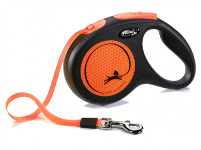 Trixie Flexi Neon Tape Leash M 5m Neon Orange