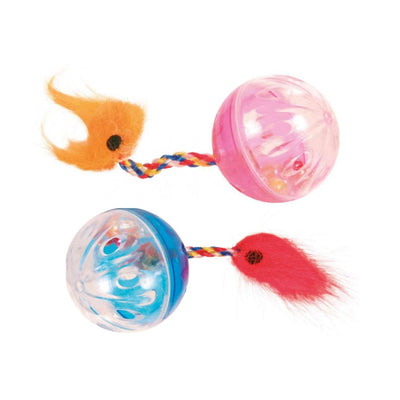 Trixie Rattling Balls With Tails 4cm 2pcs