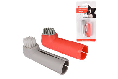 Flamingo Finger Toothbrush set x2