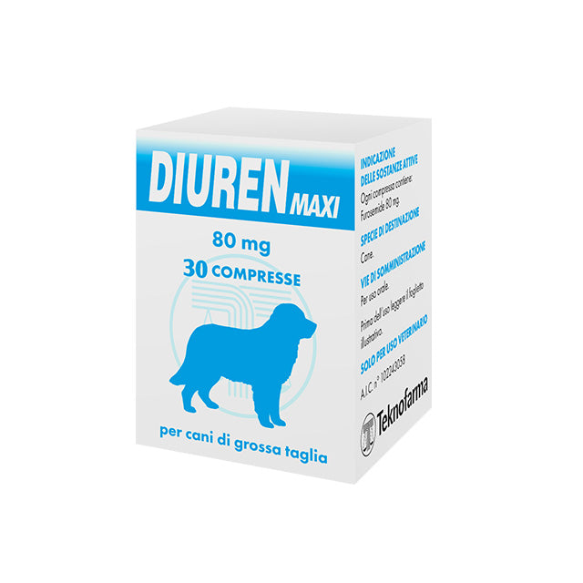 Teknofarma Diuren 80mg 30 Tablets For Dogs.