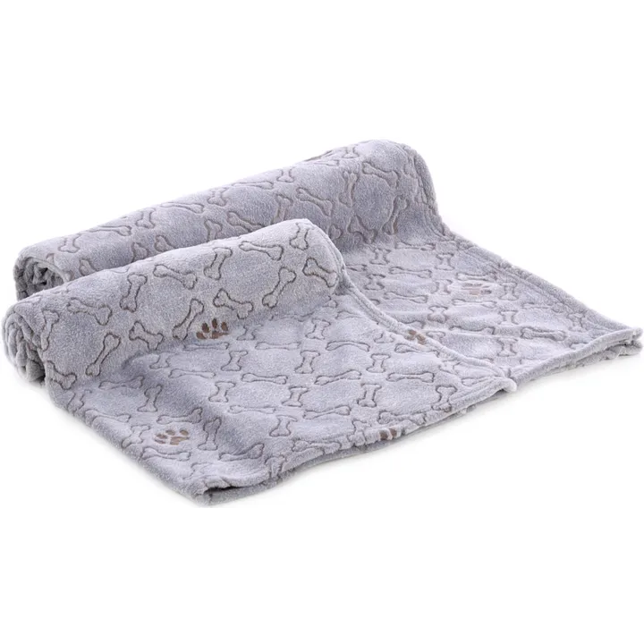Flamingo Fleece Blanket Marva Grey Bone/Paw 70x100cm