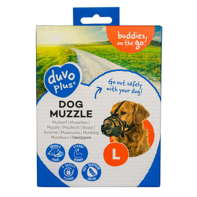 Duvo Dog Muzzle L Black Red
