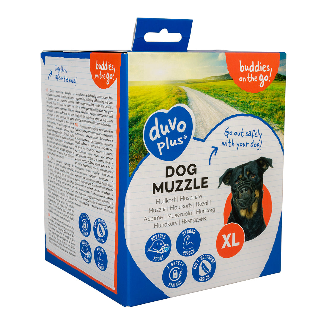 Duvo Dog Muzzle XL Black Red