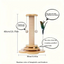Solid Wood Standing Cat Scratcher & Turntable & Interactive Teaser Stick 40cm