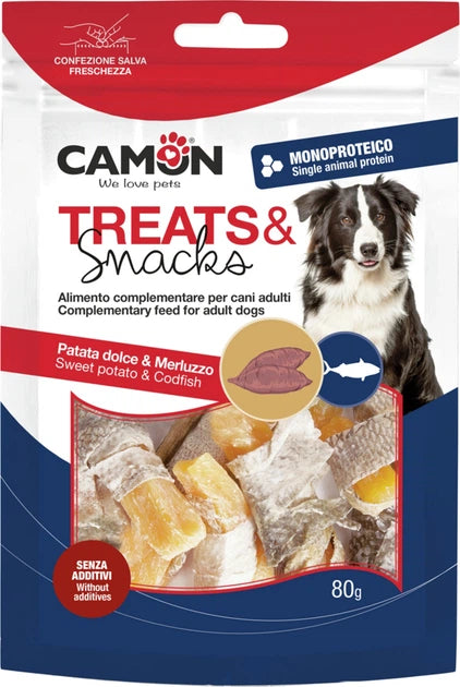 Camon Dog Treats & Snacks Sweet Potato & Codfish 80g